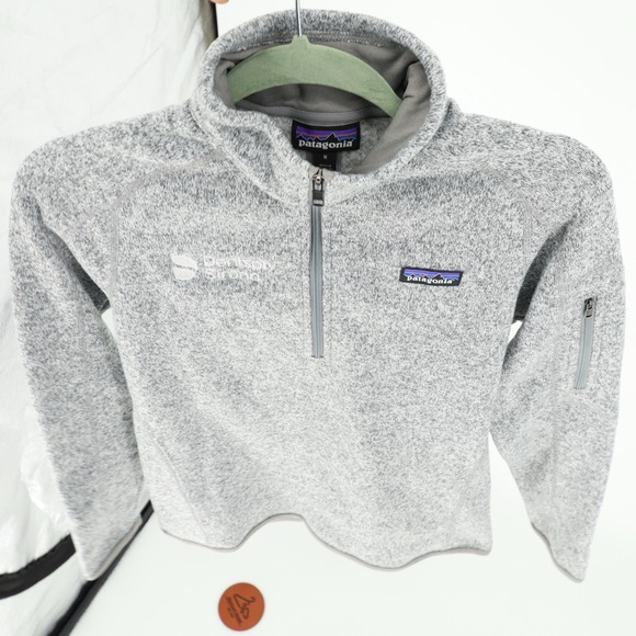 Patagonia Women Medium 1/4 Zip Pullover Better Sweater Gray Dentsply Sirona Logo - Picture 3 of 10